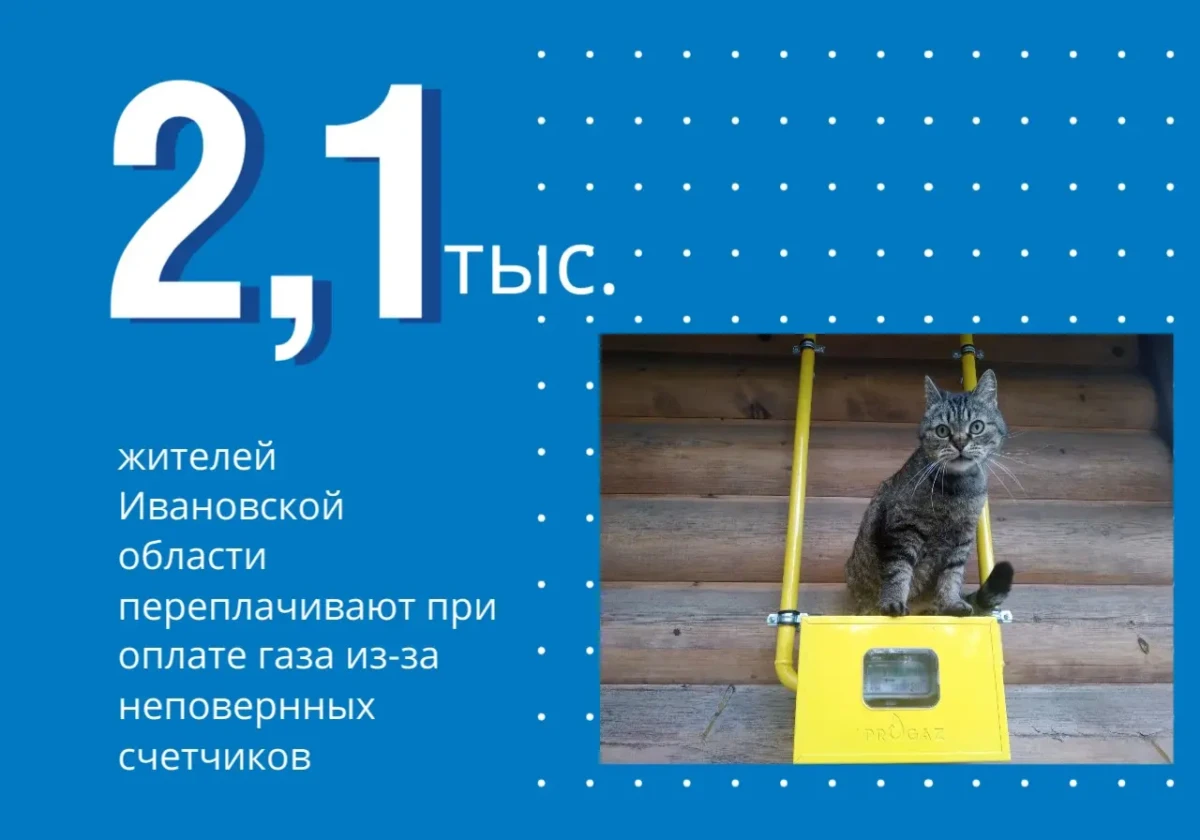 2,1 тысячи жителей Ивановской области переплачивают при оплате газа из-за неповеренных счетчиков